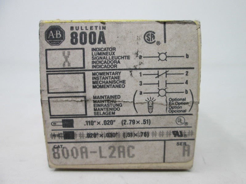 Allen Bradley via TCS 800AL2AC Ser. A NSFP (BK/YL) 800A L2AC