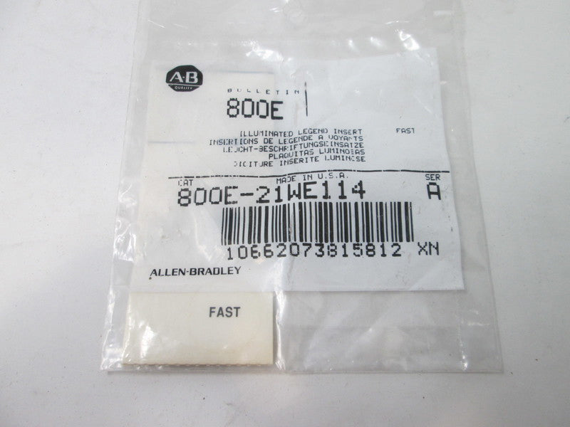 Allen Bradley via TCS 800E21WE114 Ser. A  NSFP 800E 21WE114