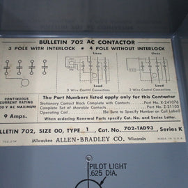 Allen Bradley via TCS 702TAD93 Ser. K NSNP 702 TAD93