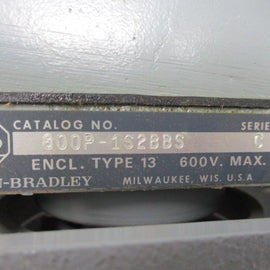 Allen Bradley via TCS 800P1S2BBS Ser. C NSNP 800P 1S2BBS