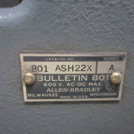Allen Bradley via TCS 801ASH22X Ser. A NSNP  801 ASH22X