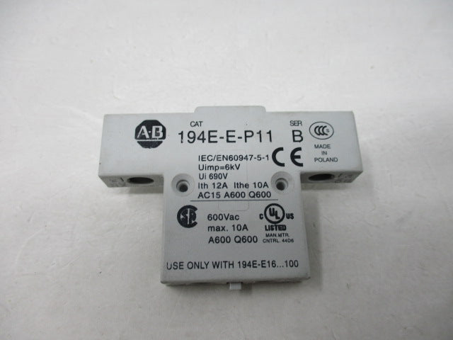 Allen Bradley via TCS 194EEP11 Ser. B NSNP 194E E P11