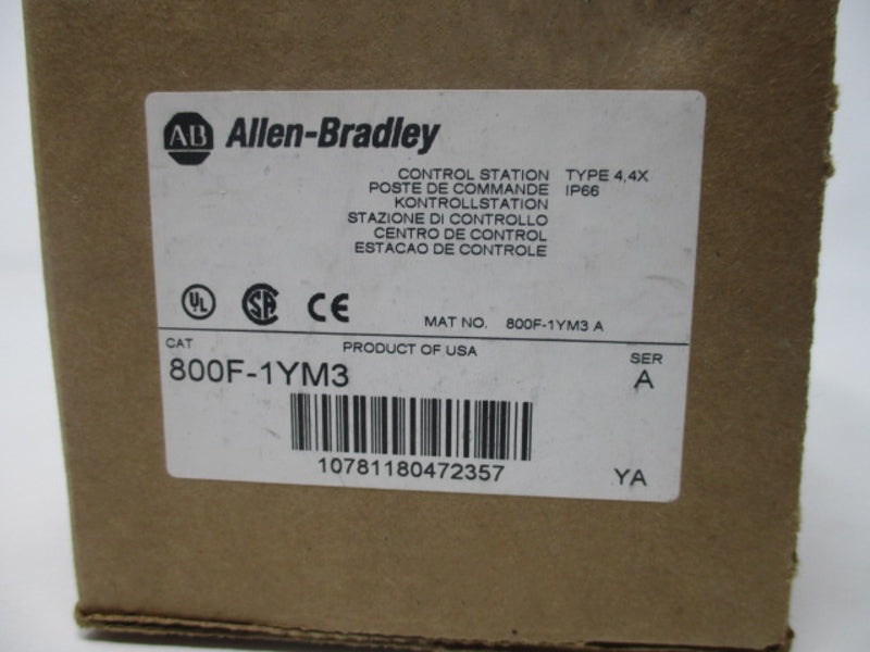 Allen Bradley via TCS 800F1YM3 Ser. A NSFP (BR/WH) 800F 1YM3