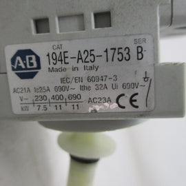 Allen Bradley via TCS 194EA251753 Ser. B NSNP 194E A25 1753
