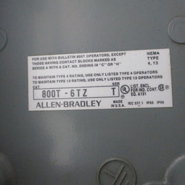 Allen Bradley via TCS 800T6TZ Ser. T NSNP 800T 6TZ