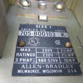 Allen Bradley via TCS 705BOD103 Ser. K NSNP  705 BOD 103