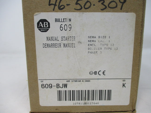 Allen Bradley via TCS 609BJW Ser. K NSFP (BR/WH) 609 BJW