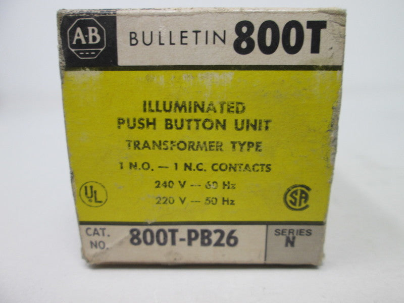 Allen Bradley via TCS 800TPB26 Ser. N NSFP (BK/YL) 800T PB26