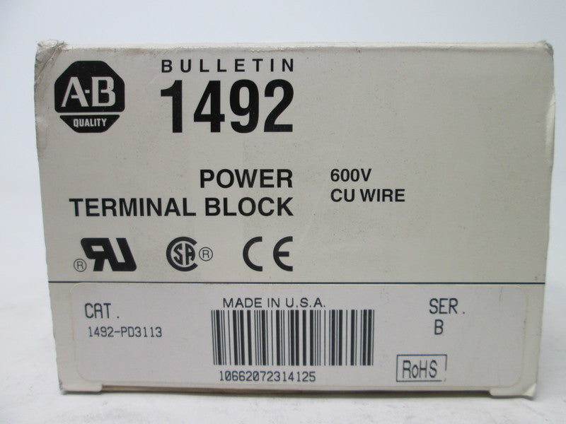 Allen Bradley via TCS 1492PD3113 Ser. B NSFP (WH) 1492 PD3113