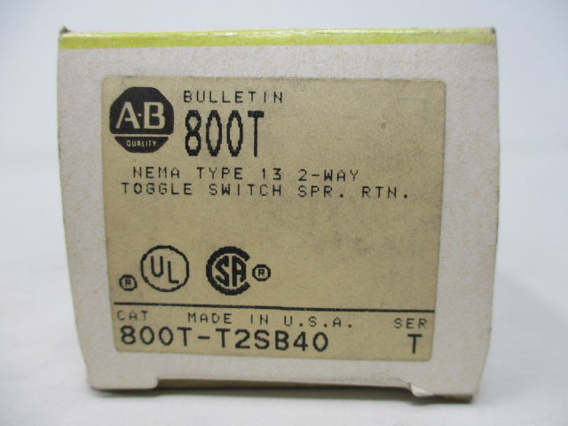 Allen Bradley via TCS 800TT2SB40 Ser. T NSFP (BK/YL) 800T T2SB40