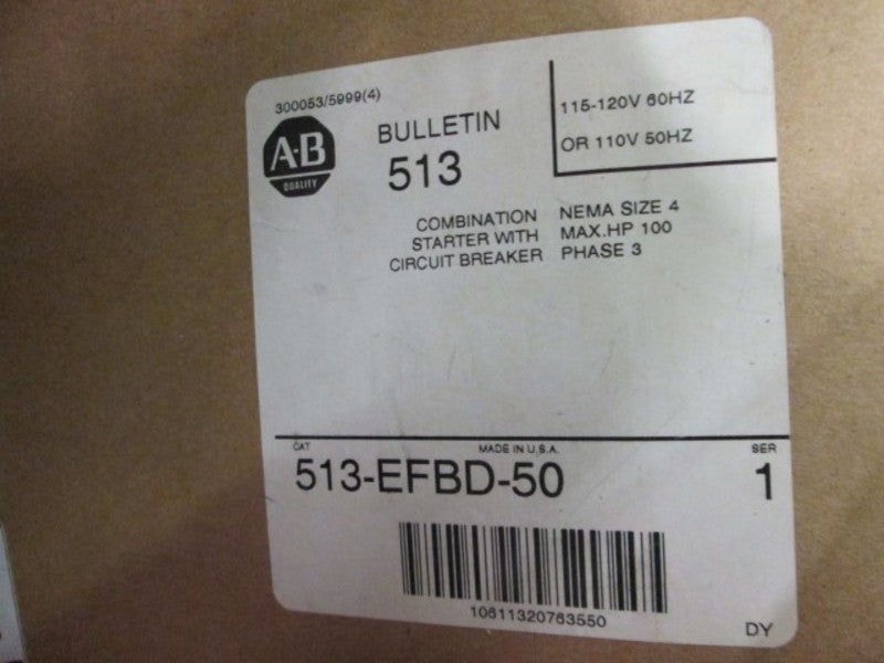 Allen Bradley via TCS 513EFBD50 Ser. 1 NSFP (BR/WH) 513 EFB D50