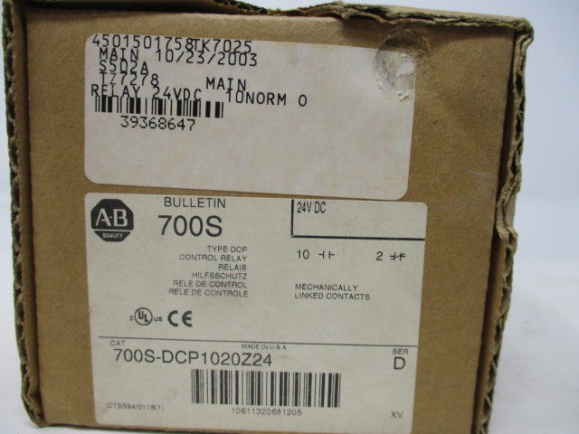 Allen Bradley via TCS 700SDCP1020Z24 Ser. D NSFP (BR/WH) 700S DCP1020Z24
