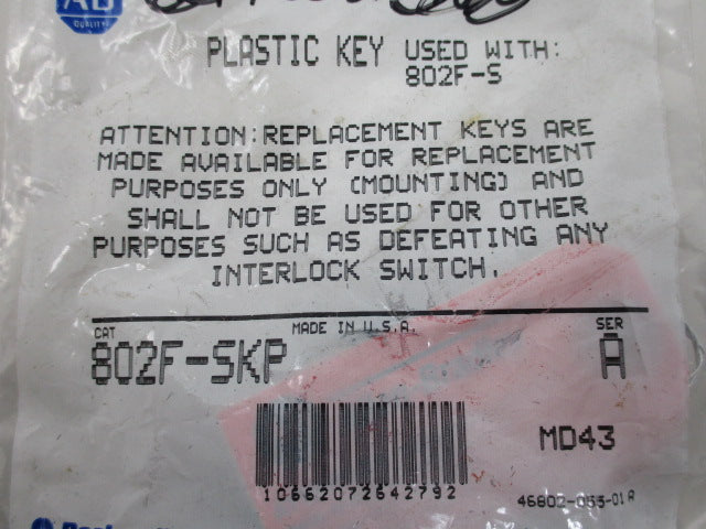 Allen Bradley via TCS 802FSKP Ser. A NSFP 802F SKP