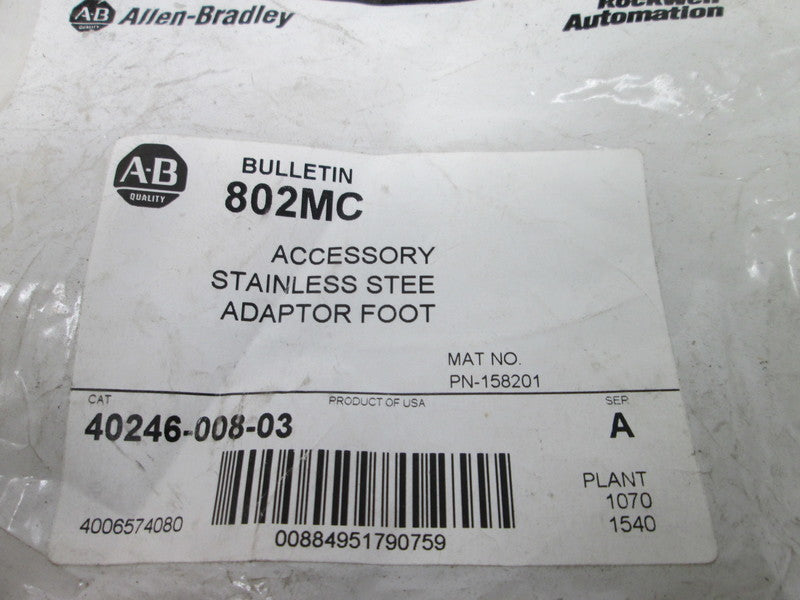 Allen Bradley via TCS 4024600803 Ser. A NSFP 40246 008 03