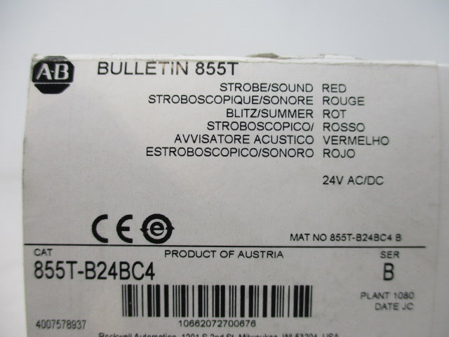 Allen Bradley via TCS 855TB24BC4 Ser. B NSFP (WH) 855T B24BC4