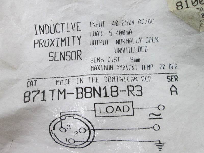 Allen Bradley via TCS 871TMB8N18R3 Ser. A NSFP 871 TMB8N18R3