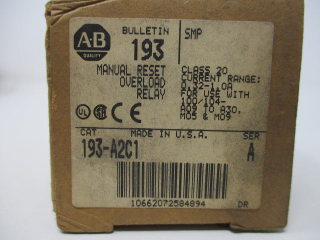 Allen Bradley via TCS 193A2C1 Ser. A NSFP (BR/WH) 193 A2C1