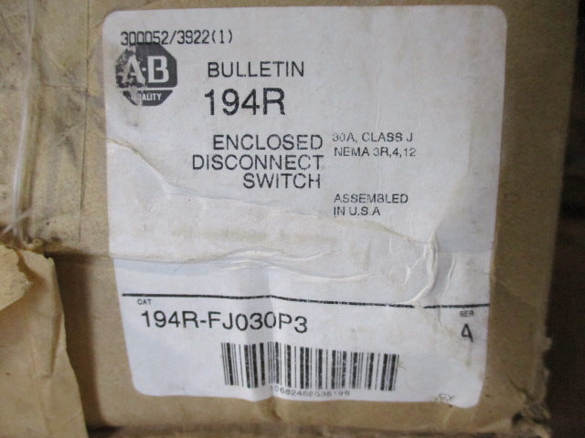 Allen Bradley via TCS 194RFJ030P3 Ser. A NSFP (BR/WH) 194R FJ030P3