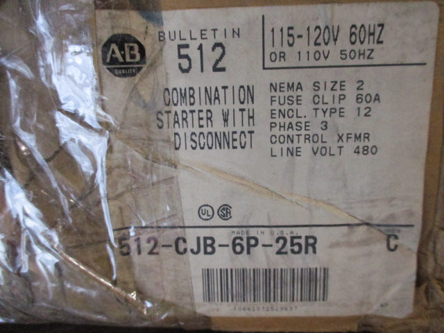 Allen Bradley via TCS 512CJB6P25R Ser. C NSFP (BR/WH) 512 CJB 6P 25R