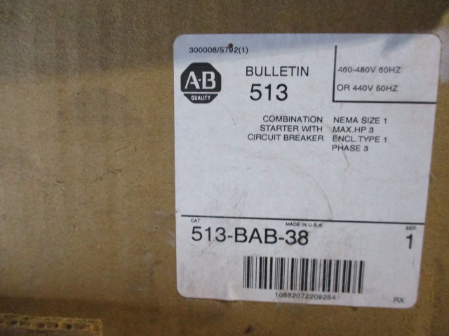 Allen Bradley via TCS 513BAB38 Ser. 1 NSFP (BR/WH) 513 B 38