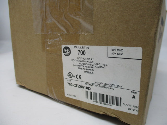 Allen Bradley via TCS 700CFZ0510D Ser. A NSFP (BR/WH) 700 CFZ0510D