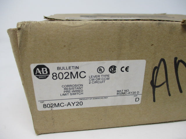 Allen Bradley via TCS 802MCAY20 Ser. D NSFP (BR/WH) 802MC AY20