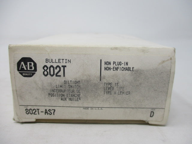 Allen Bradley via TCS 802TAS7 Ser. D NSFP (WH) 802T AS7
