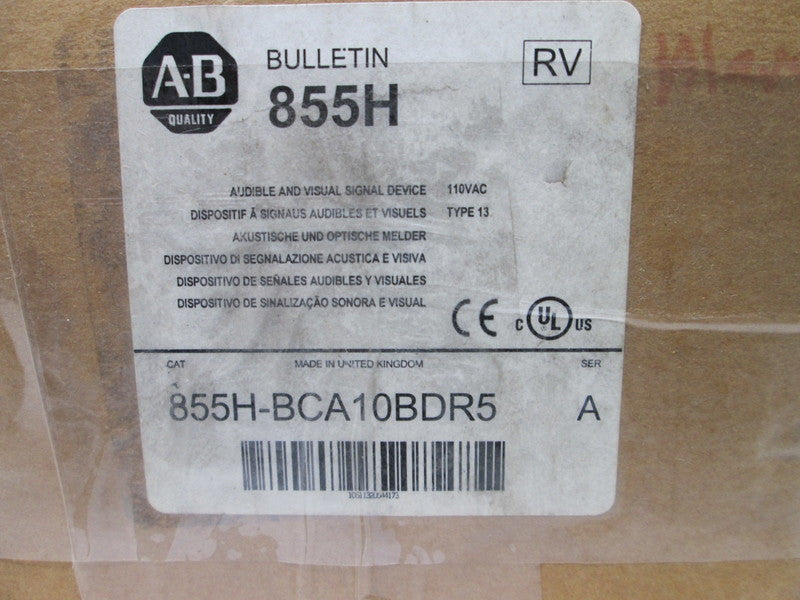 Allen Bradley via TCS 855HBCA10BDR5 Ser. A NSFP (BR/WH) 855H BCA10BDR5