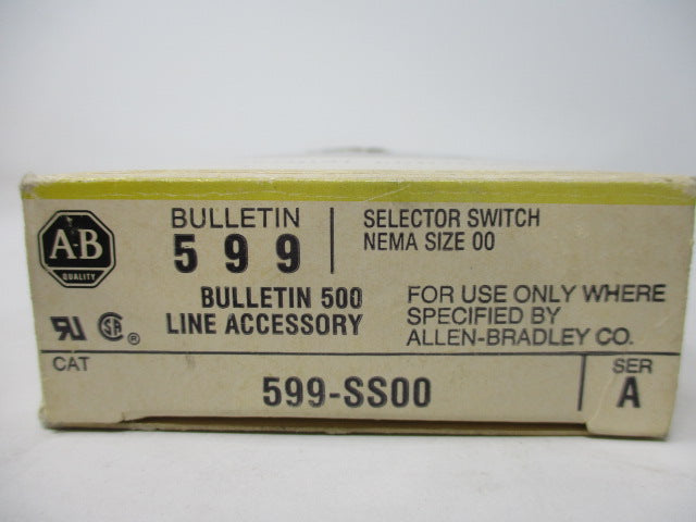 Allen Bradley via TCS 599SS00 Ser. A NSFP (BK/YL) 599 SS00