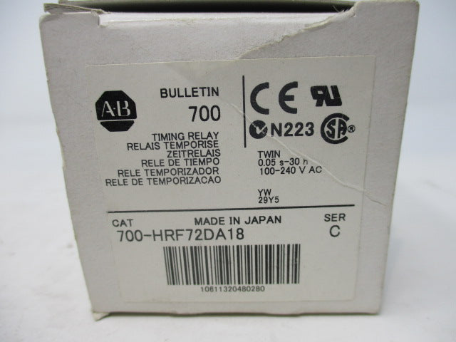 Allen Bradley via TCS 700HRF72DA18 Ser. C NSFP (WH) 700 HRF72DA18