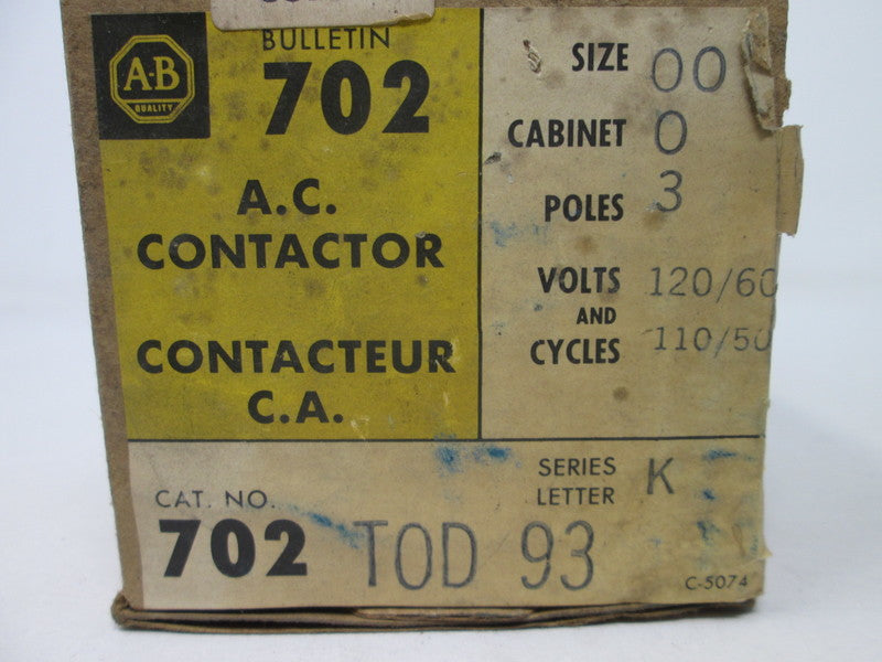 Allen Bradley via TCS 702TOD93 Ser. K NSFP (BK/YL) 702 TOD93