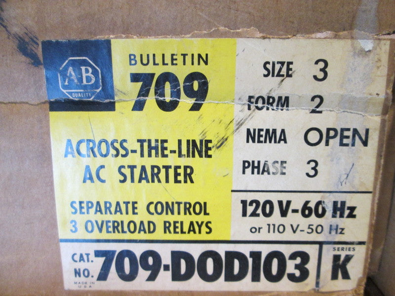 Allen Bradley via TCS 709DOD103 Ser. K NSFP (BK/YL) 709 DOD 103