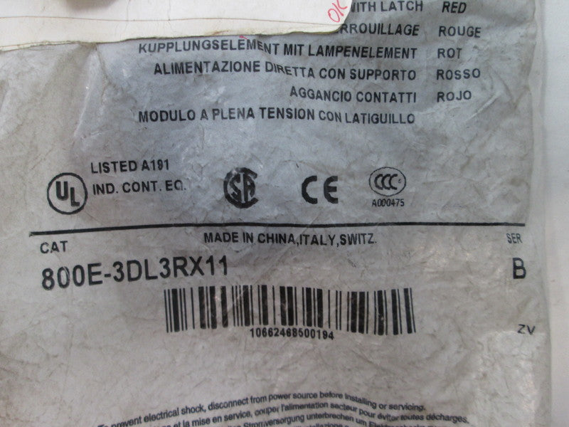 Allen Bradley via TCS 800E3DL3RX11 Ser. B NSFP 800E 3DL3RX11