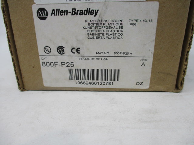 Allen Bradley via TCS 800FP25 Ser. A NSFP (BR/WH) 800F P25