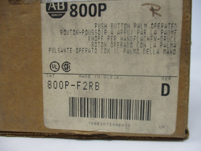 Allen Bradley via TCS 800PF2RB Ser. D NSFP (BR/WH) 800P F2RB