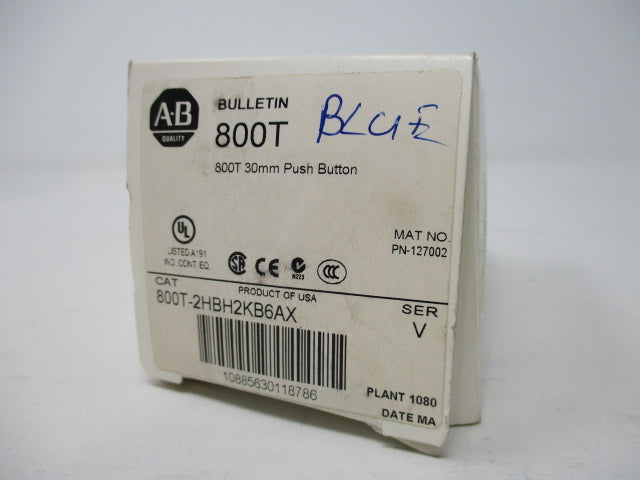 Allen Bradley via TCS 800T2HBH2KB6AX Ser. V NSFP (WH) 800T 2HBH2KB6AX