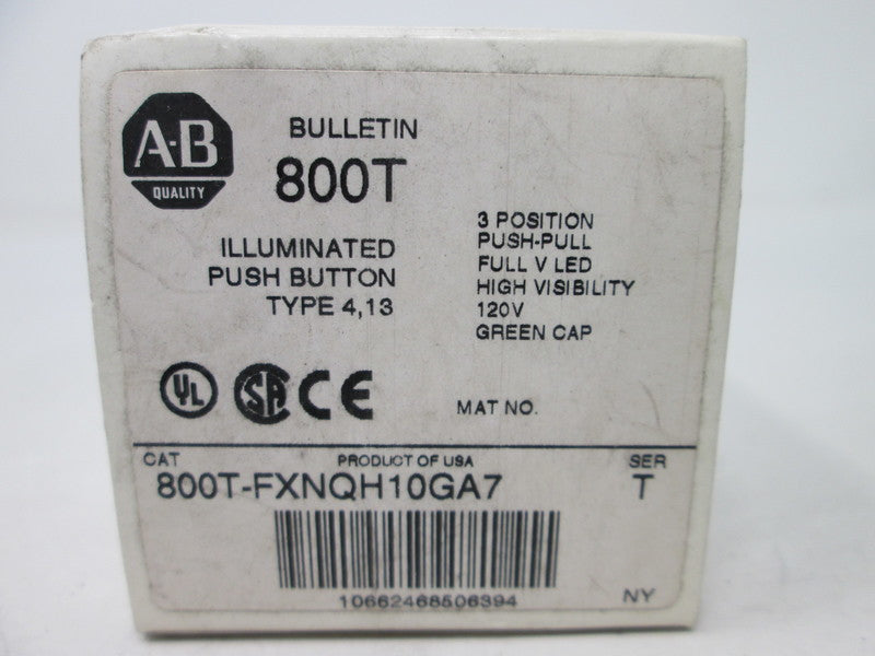 Allen Bradley via TCS 800TFXNQH10GA7 Ser. T NSFP (WH) 800T FXNQH10GA7