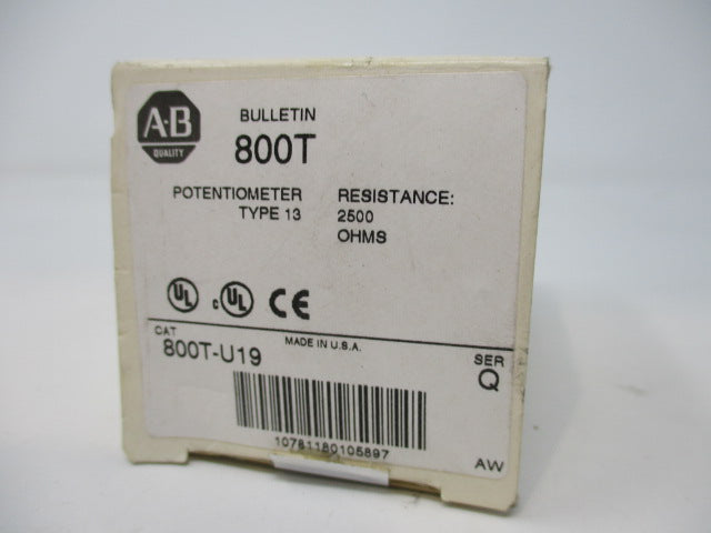 Allen Bradley via TCS 800TU19 Ser. Q NSFP (WH) 800T U19