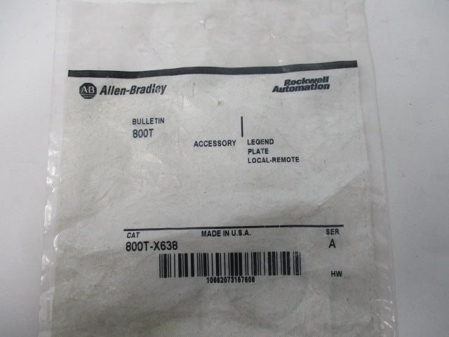 Allen Bradley via TCS 800TX638 Ser. A NSFP 800T X638