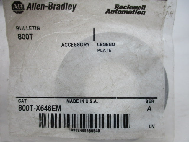 Allen Bradley via TCS 800TX646EM Ser. A NSFP 800T X646EM