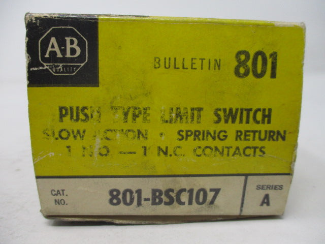 Allen Bradley via TCS 801BSC107 Ser. A NSFP (BK/YL) 801 BSC107