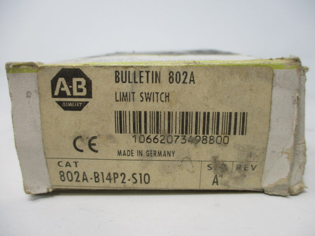Allen Bradley via TCS 802AB14P2S10 Ser. A NSFP (BK/YL) 802A B14P2 S10
