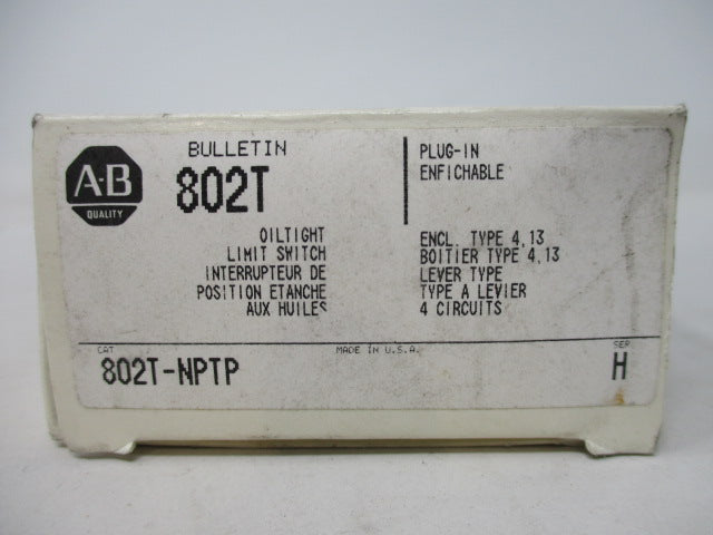Allen Bradley via TCS 802TNPTP Ser. H NSFP (WH) 802 TNPTP