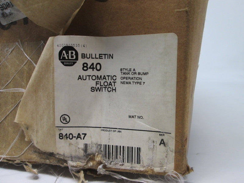 Allen Bradley via TCS 840A7 Ser. A NSFP (BR/WH) 840 A7