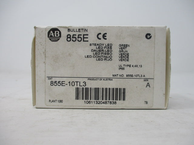 Allen Bradley via TCS 855E10TL3 Ser. A NSFP (WH) 855E 10TL3