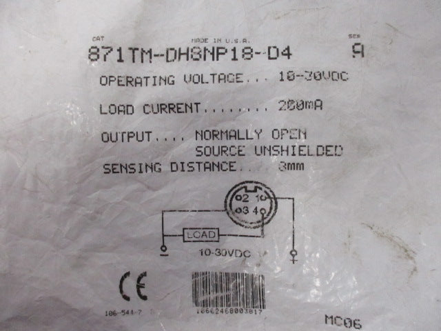 Allen Bradley via TCS 871TMDH8NP18D4 Ser. A NSFP 871TM DH8NP18 D4
